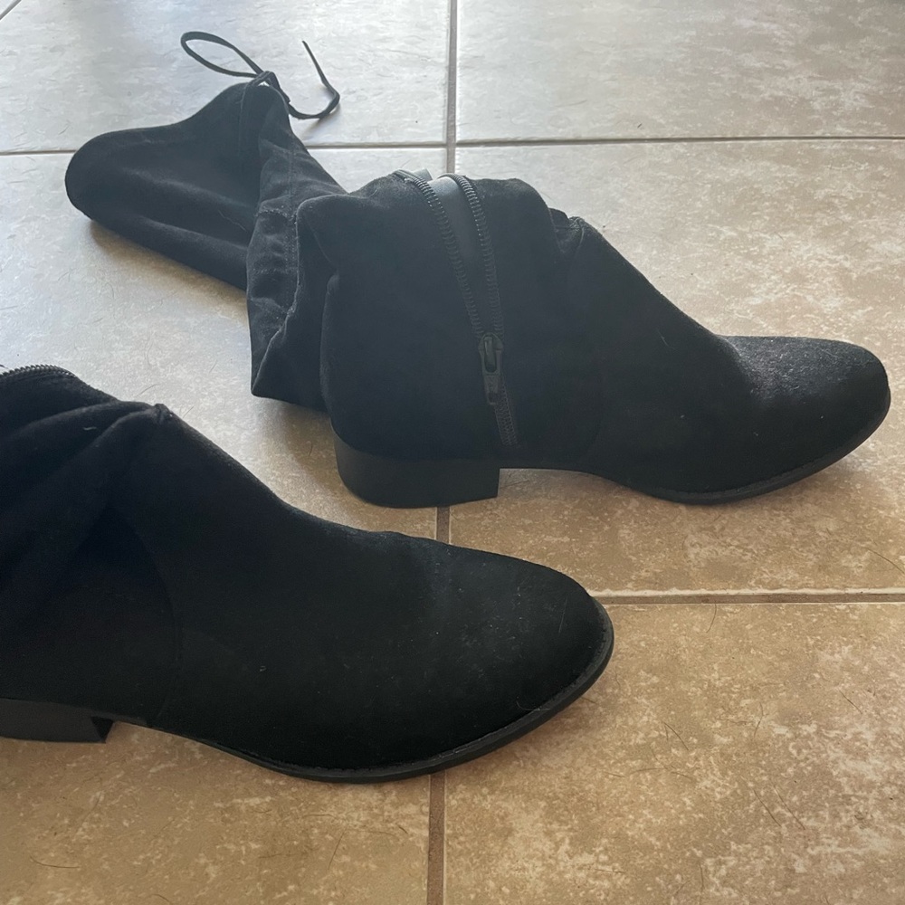 Target Knee High Black Suede Boots Size 7